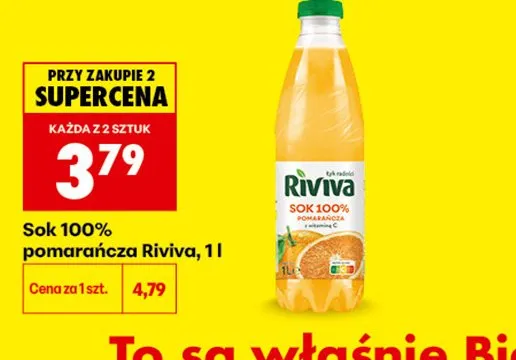 Sok 100% pomarańcza Riviva promocja w Biedronka