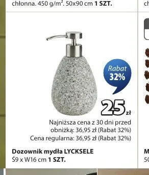 Dozownik mydła LYCKSELE S9 x W16cm promocja w Jysk
