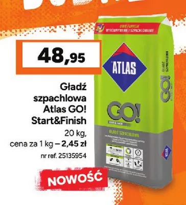 Gładź szpachlowa Atlas GO! Start & Finish promocja w Bricoman