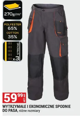 Wytrzymałe i ekonomiczne spodnie do pasa promocja w Merkury Market
