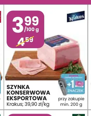 Szynka konserwowa eksportowa Krakus promocja w Stokrotka