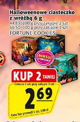 Halloweenowe ciasteczko z wróżbą Fortune Cookies promocja w Prim Market