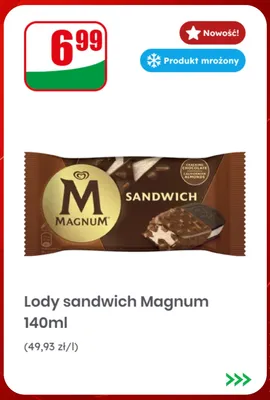 Lody sandwich Magnum promocja w Dino