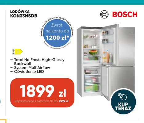 Lodówka Bosch KGN33NSDB promocja w Max Elektro