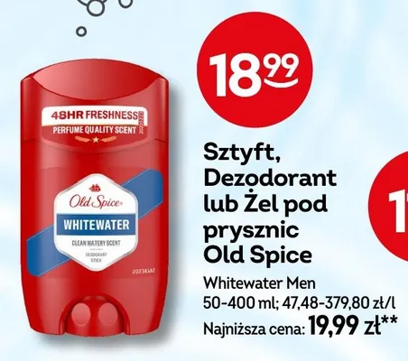 Sztyft, Dezodorant lub Żel pod prysznic Whitewater Men promocja w Żabka