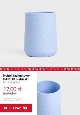 Kubek łazienkowy Pamuk niebieski 8,1x8,1x10,5 cm promocja w Homla