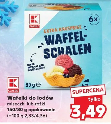 Wafelki do lodów mieszane lub owocowe promocja w Kaufland