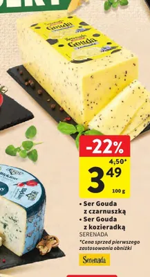 Ser Gouda z kozieradką Serenada promocja w Intermarche