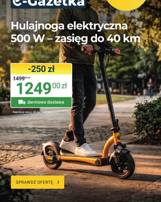 Hulajnoga elektryczna 500W – zasięg do 40 km promocja w ERLI