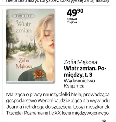 Książka Wiatr zmian. Pomiędzy, t. 3 Zofia Mąkosa promocja w Empik