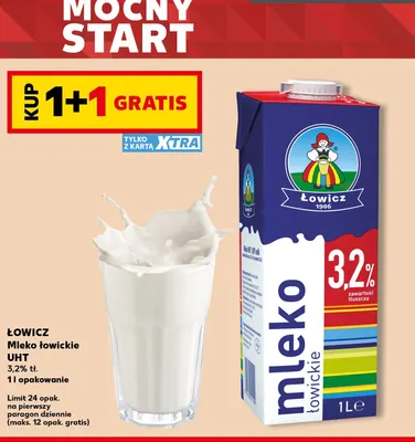 Mleko UHT łowickie Łowicz 3,2% promocja w Kaufland