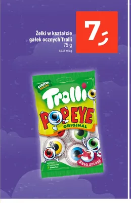 Żelki w kształcie gałek ocznych Trolli promocja w Dealz