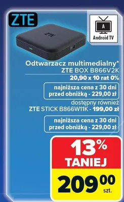 Odtwarzacz multimedialny ZTE BOX B866V2K promocja w Carrefour