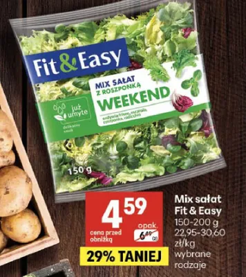 Mix sałat Fit & Easy Weekend promocja w Delikatesy Centrum
