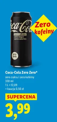 Napój zero cukru i kofeiny promocja w Lidl