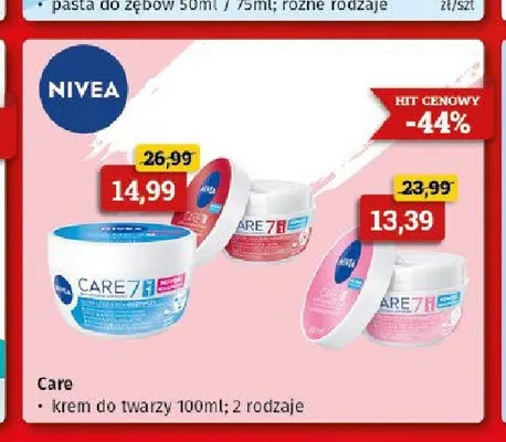 Krem do twarzy Nivea Care 3w1 promocja w Drogeria Kosmyk