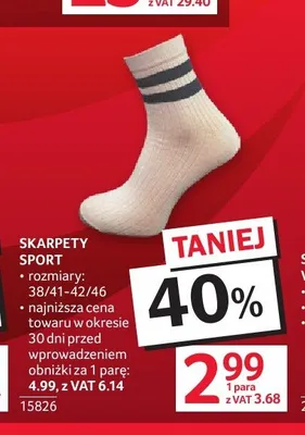 Skarpety Sport promocja w Selgros