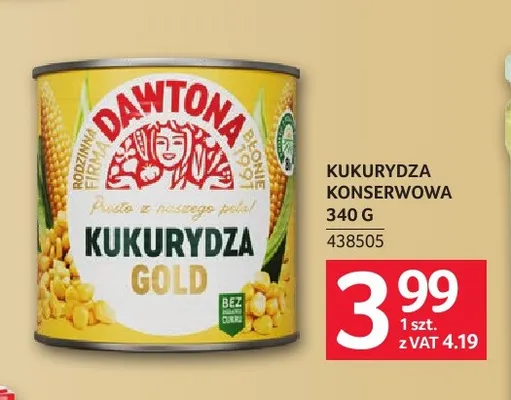 Kukurydza konserwowa Dawtona promocja w Selgros