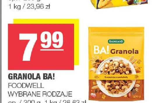 Granola BA! Foodwell promocja w SPAR