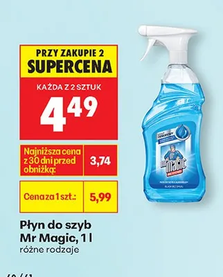 Płyn do szyb różne rodzaje Mr Magic promocja w Biedronka