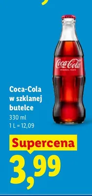 Napój Coca-Cola w szklanej butelce promocja w Lidl