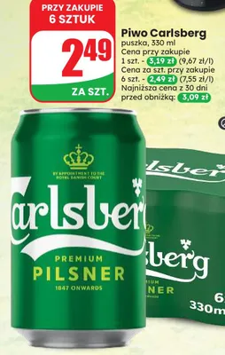 Piwo Carlsberg Pilsner promocja w Dino