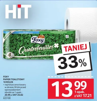 Papier toaletowy Foxy quatrefeuilles promocja w Selgros