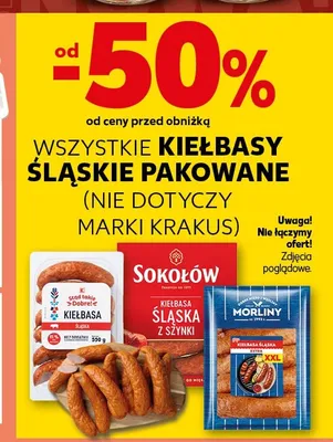 Kiełbasa śląska z szynki Sokołów promocja w Kaufland