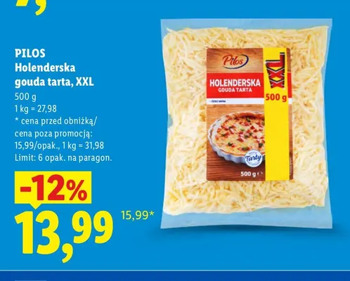 Ser holenderska gouda tarta XXL Pilos promocja w Lidl