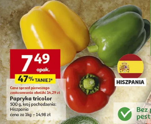 Papryka tricolor promocja w Auchan