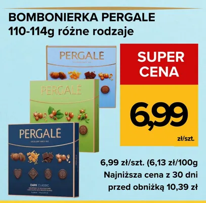 Bombonierka Pergale 110-114g promocja w Supeco