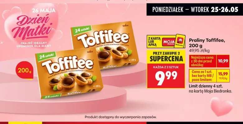 Praliny Toffifee promocja w Biedronka