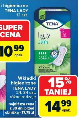 Wkładki higieniczne Lady Slim Normal promocja w Carrefour