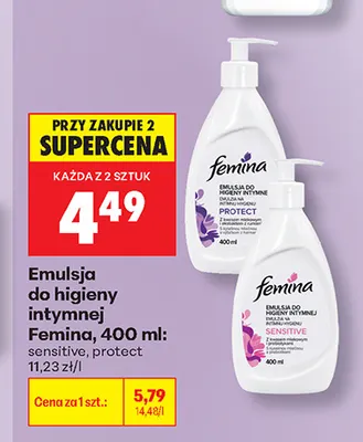 Emulsja do higieny intymnej Femina sensitive promocja w Biedronka