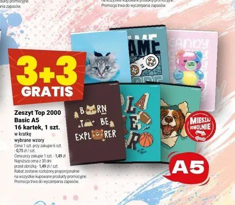 Zeszyt Top 2000 Basic A5 16 kartek promocja w Twój Market