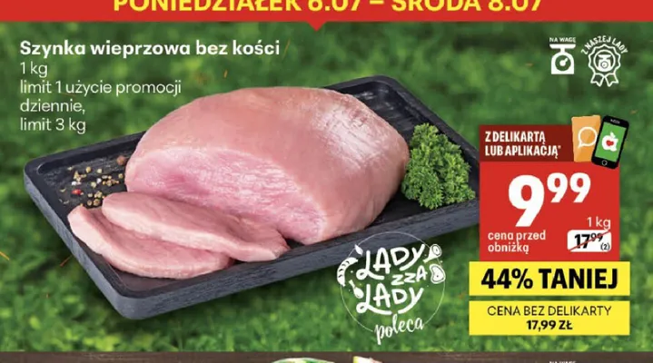 Szynka wieprzowa bez kości Z Naszej Lady promocja w Delikatesy Centrum