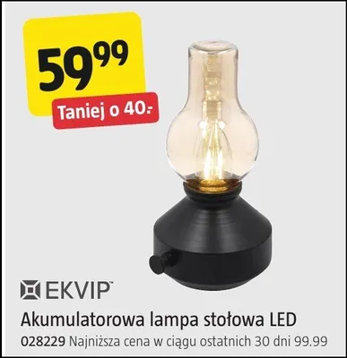 Akumulatorowa lampa stołowa LED promocja w Jula