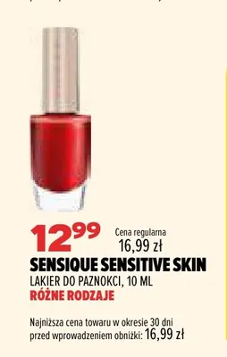 Lakier do paznokci Sensique Sensitive Skin promocja w Drogerie Natura