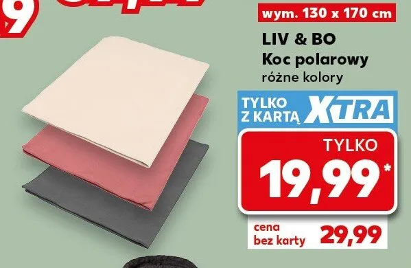 Koc polarowy Liv & Bo 130x170 cm promocja w Kaufland