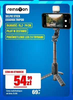 Selfie stick Reinston ESS010X Tripod promocja w RTV EURO AGD