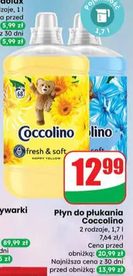 Płyn do płukania 2 rodzaje promocja w Dino