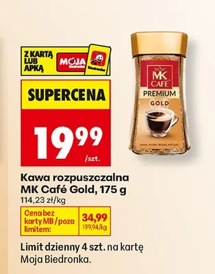 Kawa rozpuszczalna MK Café Gold promocja w Biedronka