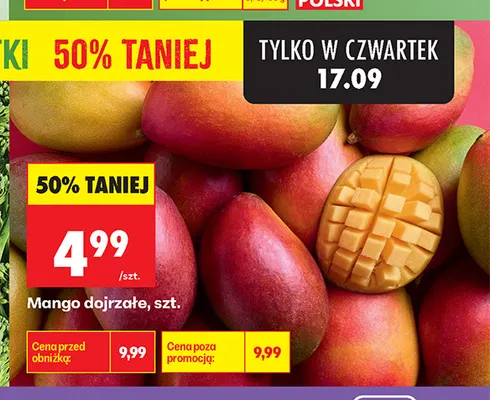 Mango dojrzałe promocja w Biedronka