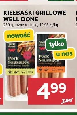 Kiełbaski grillowe z konopiami Well Done promocja w Stokrotka
