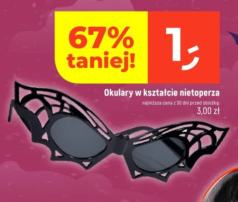 Okulary w kształcie nietoperza promocja w Dealz