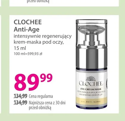 Intensywnie regenerujący krem-maska pod oczy Anti-Age Clochee promocja w Hebe
