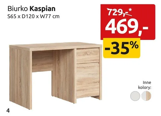 Biurko Kaspian S65xD120xW77cm promocja w Black Red White