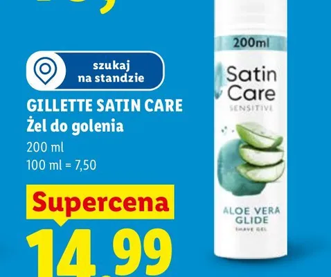 Żel do golenia Gillette Satin Care Sensitive promocja w Lidl