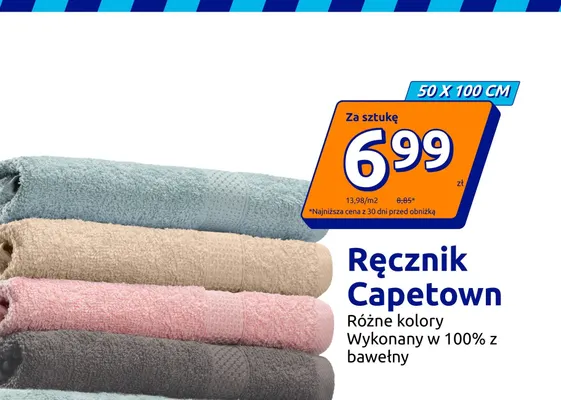 Ręcznik Capetown 50x100 cm promocja w Action