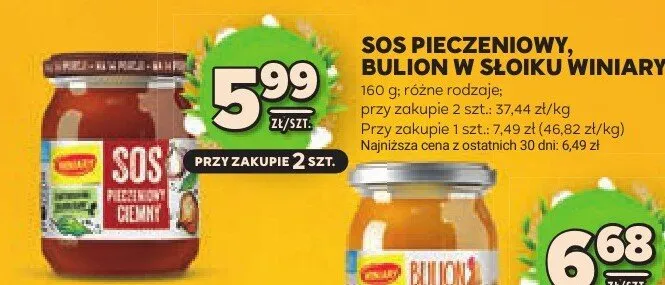 Sos pieczeniowy, bulion w słoiku promocja w Stokrotka